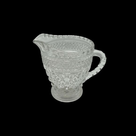 Vintage Anchor Hocking Wexford Clear Glass 64 Oz Pitcher and 8 Oz Creamer Bundle - Picture 8 of 14
